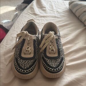 Stylish Black and Cream Sneakers